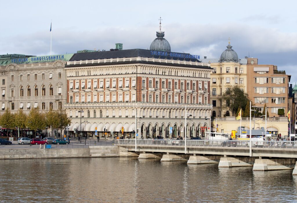 Bild på Svenska Handelsbankens huvudkontor i Stockholm.